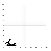 Maßstabgetreuer Profilquerschnitt der Lippendichtung LP248 auf Millimeterpapier.