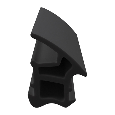 3D Modell der Stahlzargendichtung SZ166 in schwarz für senkrechte Nuten zum Tüblatt.