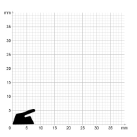 Maßstabgetreuer Profilquerschnitt der Lippendichtung LP249 auf Millimeterpapier.