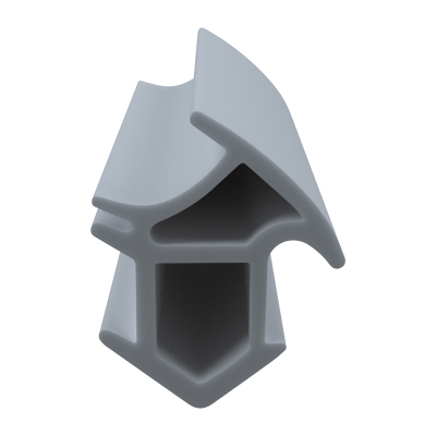 3D Modell der Stahlzargendichtung SZ168 in grau für senkrechte Nuten zum Tüblatt.