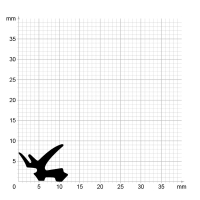 Maßstabgetreuer Profilquerschnitt der Lippendichtung LP251 auf Millimeterpapier.