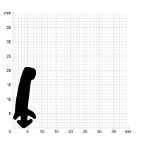 Maßstabgetreuer Profilquerschnitt der Lippendichtung LP256 auf Millimeterpapier.