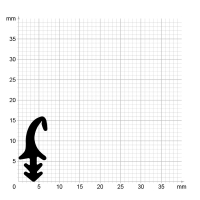 Maßstabgetreuer Profilquerschnitt der Lippendichtung LP258 auf Millimeterpapier.