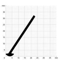 Maßstabgetreuer Profilquerschnitt der Lippendichtung LP263 auf Millimeterpapier.