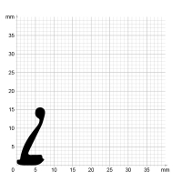 Maßstabgetreuer Profilquerschnitt der Lippendichtung LP267 auf Millimeterpapier.