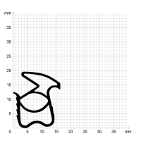 Maßstabgetreuer Profilquerschnitt der Stahlzargendichtung SZ182 auf Millimeterpapier.