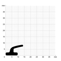 Maßstabgetreuer Profilquerschnitt der Lippendichtung LP272 auf Millimeterpapier.
