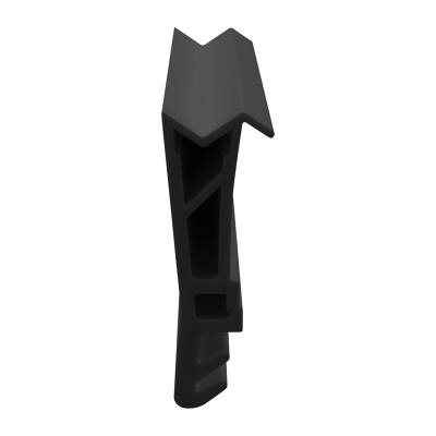 3D Modell der Flügelfalzdichtung FF032 in schwarz für seitliche Nuten.