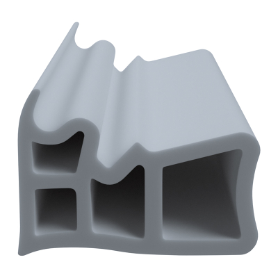 3D Modell der Stahlzargendichtung SZ199 in grau für seitliche Nuten zum Tüblatt.