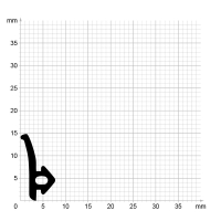 Zeichnung des Dichtungsprofils der Anschlagdichtung AS058.