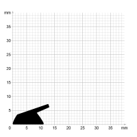 Maßstabgetreuer Profilquerschnitt der Lippendichtung LP294 auf Millimeterpapier.