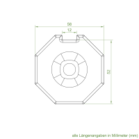 Getriebeanschluss SW 60 | Wellenbolzen Ø 60 mm | Länge 200 mm