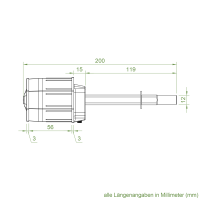 Getriebeanschluss SW 60 | Wellenbolzen Ø 60 mm | Länge 200 mm