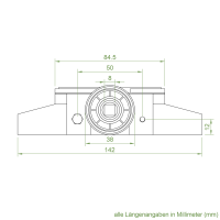 Geiger Kegelradgetriebe K076 | Untersetzung 8:1 | 8 mm Vierkant | für 60 mm Nutwelle