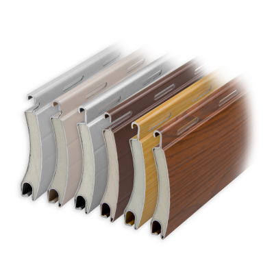 Rollladen Muster-Lamellen Modell Golf aus Aluminium in verschiedenen Farben.