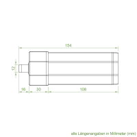 Walzenkapsel SW 50 | Länge 140 mm | 12 mm Zapfen
