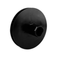 Mini-Gurtsscheibe in schwarz aus Kunststoff mit 160 mm Durchmesser.
