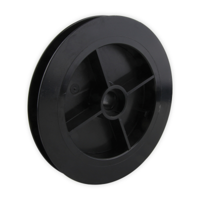 Mini-Gurtsscheibe in schwarz aus Kunststoff mit 170 mm Durchmesser.