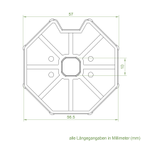 Rademacher Mechanischer Rollladenmotor | RolloTube Basis Medium RTBM/RTBL | mit Handkurbel-Anschluss | 30-120 Nm