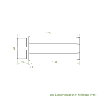Walzenkapsel SW 50 | Länge 110 mm | mit innenliegendem Stift 10 mm