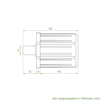 Mini Walzenkapsel SW 40 | Länge 40 mm | 9,8 mm Zapfen