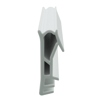 3D Modell der Flügelfalzdichtung FF022 in weiß für seitliche Nuten.