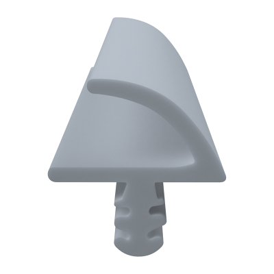 3D Modell der Zimmertürdichtung ZT027 in weiß für senkrechte Nuten zum Türblatt.
