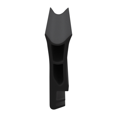 3D Modell der Flügelfalzdichtung FF036 in schwarz für seitliche Nuten.