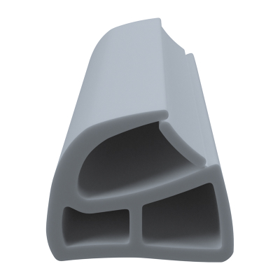 3D Modell der Stahlzargendichtung SZ208 in grau für seitliche Nuten zum Tüblatt mit integriertem Ausreißsteg.