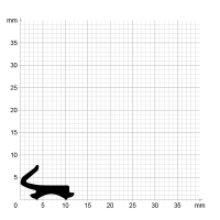 Maßstabgetreuer Profilquerschnitt der Lippendichtung LP311 auf Millimeterpapier.