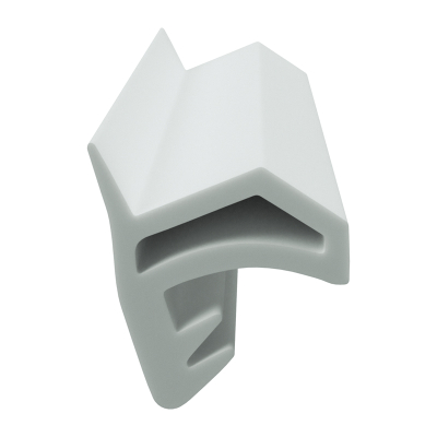 3D Modell der Zimmertürdichtung ZT032 in weiß für senkrechte Nuten zum Türblatt.