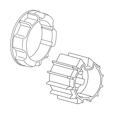 Adapter-Mitnehmer für Rundwelle E 65 für Somfy Antriebe Baureihe 50.