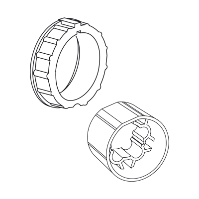 Adapter-Mitnehmer für 63 mm Rundwelle 63 x 1,5 für Somfy Antriebe Baureihe 50.