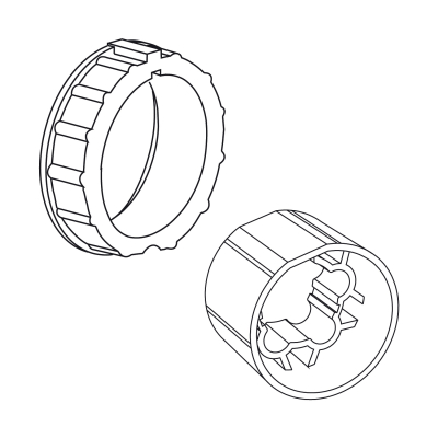 Adapter-Mitnehmer für Rundwelle mit Rundnut DS 85 für Somfy Antriebe Baureihe 50.