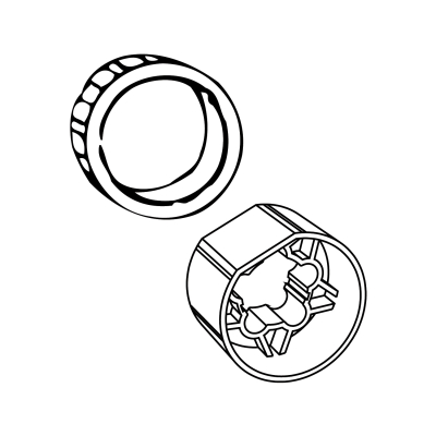 Adapter-Mitnehmer für 70 mm Rundwelle 70 x 1,5 für Somfy Antriebe Baureihe 60.