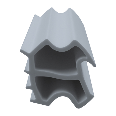 3D Modell der Stahlzargendichtung SZ257 in grau für senkrechte Nuten zum Tüblatt.