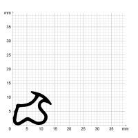 Maßstabgetreuer Profilquerschnitt der Stahlzargendichtung SZ263 auf Millimeterpapier.