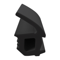 3D Modell der Stahlzargendichtung SZ280 in schwarz für senkrechte Nuten zum Tüblatt.