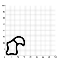 Maßstabgetreuer Profilquerschnitt der Stahlzargendichtung SZ291 auf Millimeterpapier.