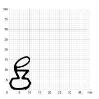 Maßstabgetreuer Profilquerschnitt der Stahlzargendichtung SZ287 auf Millimeterpapier.