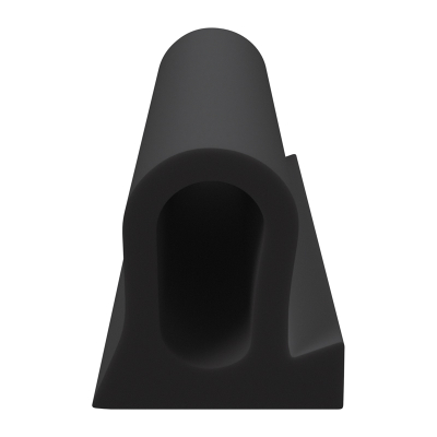 3D Modell der Stahlzargendichtung SZ302 in schwarz für senkrechte Nuten zum Tüblatt.