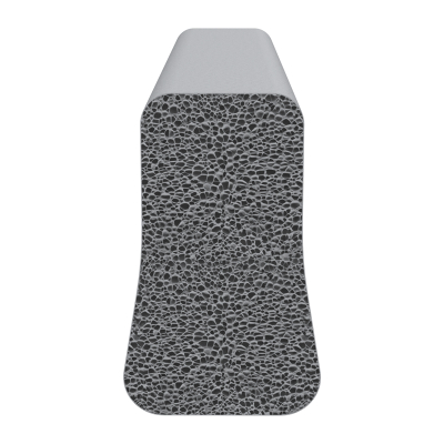 3D Modell der Moosgummidichtung MG028 in grau für Stahlzargen.