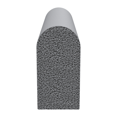 3D Modell der Moosgummidichtung MG029 in grau für Stahlzargen.