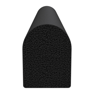 3D Modell der Moosgummidichtung MG031 in schwarz für Stahlzargen.