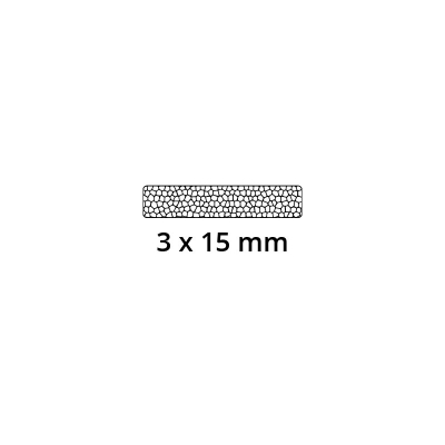 3D Modell der Moosgummidichtung MG063 in schwarz für Stahlzargen.