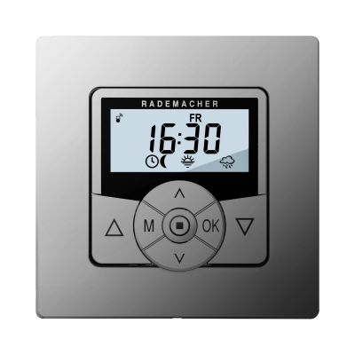 Zeitschaltuhr Troll Comfort 3D 5635 mit Rahmen in Aluminium Optik.