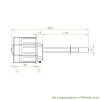 Getriebeanschluss SW 70 | Wellenbolzen Ø 70 mm | Länge 200 mm