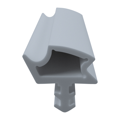 3D Modell der Zimmertürdichtung ZT058 in grau für senkrechte Nuten zum Türblatt.