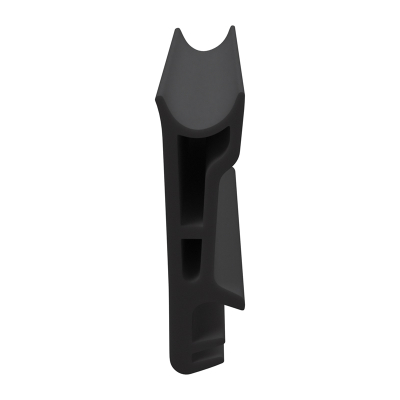 3D Modell der Flügelfalzdichtung FF047 in schwarz für seitliche Nuten.
