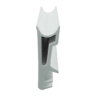 3D Modell der Flügelfalzdichtung FF050 in weiß für seitliche Nuten.